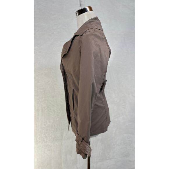 Womens‎ Pea Coat Rain Jacket Merona Size XS Tan Brown Double Breasted Button Up - Picture 9 of 16